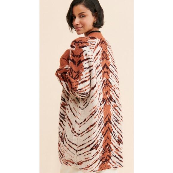 Afrm Fulton Animal Print Oversized Open Front Cardigan, XS/S - Picture 1 of 8